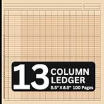 13 Column Ledger: 13 Column Ledger Pad |13 Column Accounting Ledger Book |13 Column Ledger Book | 13 Column Ledger Notebook |Accounting Ledger Paper ... Books for Bookkeeping | 8.5” X 8.5” 100 Pages