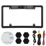 License Plate Frame Backup Camera Parking Sensor, 3 in 1 Car License Plate Frame Parking Sensor Radar Rearview Reverse Backup Camera 2LED