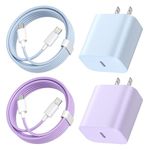 for iPhone Fast Charger 2 Pack 20W PD USB C Fast Wall Charger with 6FT+9FT USB C to Lighting Cable [MFi Certified] for iPhone 14 13 12 11 Pro X XR XS Max 8 Plus i Pad Air Pods