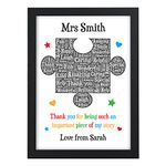 Personalised Teacher Gift - Puzzle Piece Thank You Gifts for School Teacher, TA, Nursery, Leaving - Gifts for Teachers, Teaching Assistants, Nursery Teachers - ANY NAME - Appreciation (Personalised)