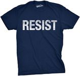 Mens Resist T Shirt Political Anti Authority Protest Tee Rebel Rally March Tee Mens Funny T Shirts Funny Political T Shirt Novelty Tees for Men Navy XL