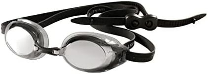 FINIS Lightning Goggles - Competitive Swim Goggles for Women and Men - Watertight Swimming Goggles with Adjustable Silicone Straps - Adult Swim Goggles with 4 Interchangeable Nose Pieces - Silver/Mirror