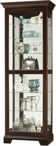 Howard Miller Martindale II Curio Cabinet II - Locking Slide Door, Metal Shelf Clips with Illuminated Espresso Finish Cabinets for Collectibles, Trophies, Home Decor, Living Room Or Dining Area