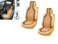 Autopearl Car Wooden Bead Seat Cover Compatible with-Innova Crysta 2016 (Set of 2, Multicolour)