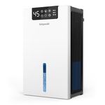 Dehumidifier(1000sq.ft), 120 OZ Dehumidifier for Home with Washable Filter, Dehumidifiers with Humidity Display, Drain Hose Dehumidifiers for Basement, Timer Mode, Auto Shut Off, White