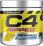 C4 Ripped Pre Workout Powder ICY Blue Raspberry 30 Servings | Zero Sugar Pre Workout with 150mg Caffeine, 500mg L Carnitine, 1600mg Beta Alanine, 200mg Green Coffee Bean Extract