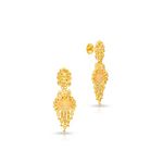 Malabar Gold & Diamonds 22k Yellow Gold Earrings for Women, Girls and Kids | 22 kt (916) BIS Hallmark Gold Earrings for Birthday, Anniversary & Festive Gift