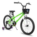 JOYSTAR 20 Inch Kids Bike with Training Wheels 20Inch Boys Bike for Ages 8-12 Year Old Children BMX Kids' Bicycle Green