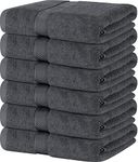 Utopia Towels 6 Medium Bath Towels, 24 x 48 Inches 100% Cotton Towels for Pool, Spa, Gym, Quick Drying and Absorbent Shower Towels (Grey)