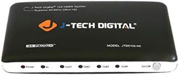 J-Tech Digital JTD0104/4K Most Advanced 4 Ports HDMI 1X4 Powered Splitter Support Ultra HD 4K 3840 A 2160 Resolution and 3D