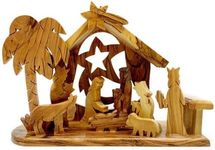 Wooden Nativity Set, Olive Wood Hand Carved Nativity, One Piece Nativity Scene, Nativity Christmas Decorations, Religious Christmas Gifts for Women, Nativity Sets for Christmas