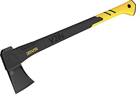 LEXIVON V28s Splitting Axe, 28-Inch Lightweight Fiber-Glass Composite Handle & Ergonomic TPR Grip | Protective Carrying Sheath Included (LX-V28s)