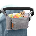 Accmor Universal Stroller Organizer with Detachable Phone Bag, Stroller Bag Caddy Organizer Stroller Cup Holder Attachment for Uppababy, Baby Jogger, Nuna, Doona Strollers