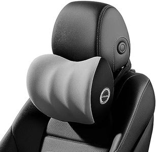 LIQUN Comfortable Car Neck Support Pillow, Memory Foam Car Neck Pillow, Car Neck Pillow for Neck Pain Relief, Adjustable Strap and Breathable Removable Cover, (Grey)
