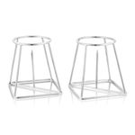 EMBASSY Stainless Steel Banana Plant Stand (10 cm x 10 cm x 13.3 cm, Silver, Set of 2)