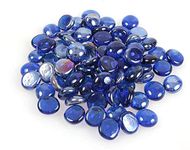 ZEINOO Royal Blue Glass Gems Stones/Pebbles for Home & Garden Décor, Aquarium Décor, Vase Filler, Marble & Gravel Planted Substrate (Blue, 450 gm) (Royal Blue)