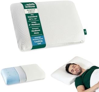 The White Willow Orthopedic Memory Foam Cooling Gel Regular Size Neck & Back Support Sleeping Bed Pillow (22”L x 14”W x 4”H Inches)- Off White