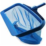 Pool Skimmer Net Accessories, Heavy Duty Scooper Tools for Cleaning Swimming Pool, Fine Mesh Deep Bag Leaf Rake with Sturdy Plastic Frame