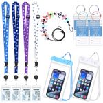 Cruise Lanyards Ship Essentials Set, 4 Pcs Retractable Cruise Lanyards with 4 Pcs Cruise Luggage Tag Holder, 2 Pcs Waterproof Phone Pouch and Retractable Clothesline Cruise Essentials