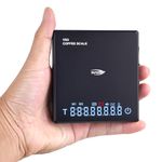 IKAPE V2 Digital Mini Coffee Scale with Timer, 2kg/0.1g High Precision Rechargeable Drip Espresso Scale with Tare Function, LED Display(Black)