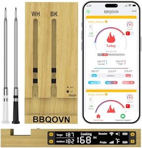 Btclink WiFi Wireless Meat Thermometer Unlimited Range 7 NIST Certified Accuracy Sensors Sub-1G(10X Stronger Than Bluetooth) APP&Magnetic Smart Digital Base for BBQ,Oven,Smoker,Grill