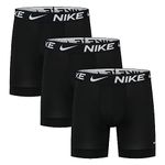 NIKE Men's Long Boxer in Dri-Fit, Brief 3PK, Black, XL,0000KE1157-UB1