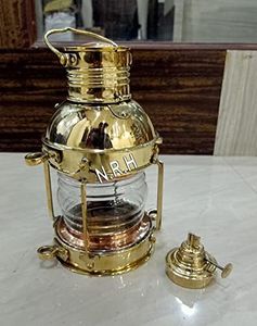 Brass Oil Lantern Maritime Collectible Ship Lamp /Decorative Lantern/ Nautical Wall Hanging Oil Lamp/ Boat Lamp