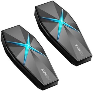 ASMAX F1s Motorcycle Bluetooth Headset with Smart Voice Control, 10 Riders Mesh Helmet Communication Systems, Dual Chip with Audio Multitasking/Music Sharing/ENC, 5mi Intercom for Snowmobile, 2 Pack