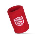 NIVIA X Punjab Kings Wristband 6 Inch – Sweat-Wicking Cotton, Secure Stretch Fit, Wrist Support for Gym, Training & Match Play (Pack of 1) Large, Red