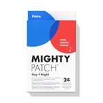 Hero Cosmetics Mighty Patch Day + Night, Hydrocolloid Acne Patches, Absorb gunk from Spots Within 6 Hours, Day & Night Spot Treatment, 24 x Pimple Patches