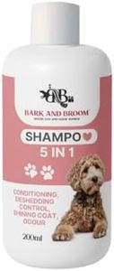 Bark and Broom Dog Shampoo - 200 Milliliter | Extra White 5 in 1 Dog Shampoo for Whitening, Glowing| Dog Shampoo German Shepherd, Labrador & Golden Retriever (Oatmeal)