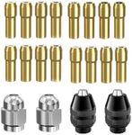 Drill Chuck Collet Set for Dremel Accessories for Dremel Drill Bits, with Quick Change Adapter and Rotary Drill Nut Tool – 1/32" to 1/8" Shank Size Replacement Kit (Set 1)