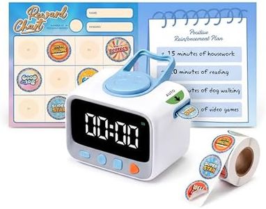 Minizoo Sticker Timer Visual Countdown Timer with 200 Medal Reward Stickers for Kids Rewards,Rechargeable Digital Timer for ADHD Focus, Classroom & Home Study Tool