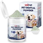UNIPUP Dog Dental Care, Pet Teeth Cleaning Powder, Brown Seaweed Dog Breath Fresh Powder Effective Dog Plaque and Tartar Remover, Dog Dental Powder for Bad Breath Treatment Powder - 100g