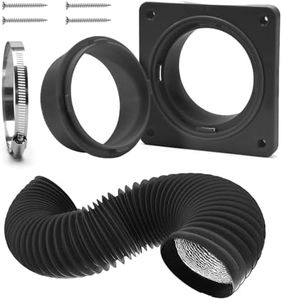 VIWINVELA Dryer Vent Hose Connector Kit - Dryer Vent Wall Plate with Hose - Dryer Duct Connector with Quick Connect & Disconnect Dryer Dock Connector (Dryer Vent Connector with 4in-5ft Black Hose)