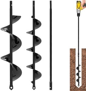 Auger Drill Bit for Planting 3 Pack - with Extension - Garden Tools Spiral Hole Drill Planter for Bulb Planting, Fence Post, Umbrella Holes - 3/8'' Hex Drive Drill - Gardening, Hole Digger Yard Tools