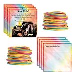 Duck Tags, You've Been Ducked - Sweet Ride, Duck Ducking Game Card, 50 Pack, 2 x 2 Inch, With Round Hole and Rubber Bands, Square Bright colors Design