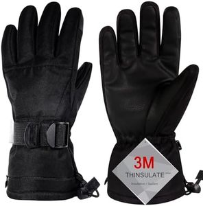 Odtmger Ski Gloves, Winter Gloves,Winter Waterproof Ski Gloves, Warm and Breathable Snow Gloves, Suitable for Outdoor Sports of Boys and Girls in Cold Winter （Full Black,S）