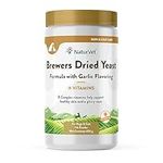 NaturVet Brewer's Dried Yeast Formula with Garlic Flavoring Plus Vitamins for Dogs and Cats, 1 lb Powder, Made in USA