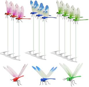 Siunoh Dragonfly Clip Bug Repe Llent - 3D Dragonfly Clips,10 Pack-Garden Decor Deer and Horse Fly Deterrent for Indoor/Outdoor Garden