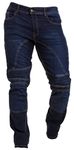 Qaswa Mens Motorcycle Jeans Denim Pants Motorbike Trousers Biker Jeans Stretch Aramid Protection Lining