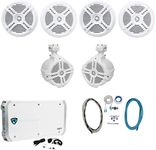 Rockville 4 RMSTS65W 6.5" 1600w Marine Boat Speakers+2 Wakeboards+Amp+Wire Kit