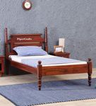 PIPERCRAFTS® Sheesham Solid Wood Single Bed Wooden Strong Platform Cot Bed/Palang for Bedroom/Hotel & Living Room | Finish:- Rustic Teak Finish |Without Matteres-GB586