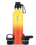 IRON °FLASK Sports Water Bottle - 24 Oz - 3 Lids (Narrow Spout Lid) Leak Proof, Durable Vacuum Insulated Stainless Steel - Hot & Cold Double Walled Insulated Thermos - Mothers Day Gifts