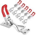 6 pcs Toggle Latch Clamp 4001, Adjustable Toggle Clamp Latch, Heavy Duty Toggle Latch Hasp Clamp, 150Kg 330Lbs Holding Capacity Pull Latch Clamp for Smoker Lid Jig, Tool Box Case, Door