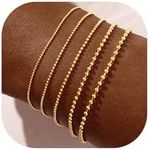 Poxtex Gold Beaded Bracelets for Wo