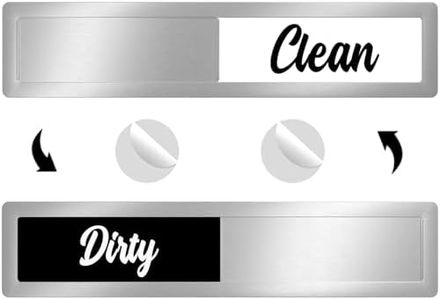 AVYDIIF Magnetic Clean/Dirty Dishwasher Sign, Premium Grade 304 Stainless Steel Dishwasher Clean Dirty Sign,Non-Scratch/Strong Magnet with Double-Sided Adhesives/Easy to Slide for Kitchen Organization