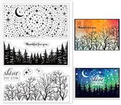 GLOBLELAND Tree Clear Stamps for Card Making Decorative Tree Branch Background Forest Transparent Silicone Stamps for DIY Scrapbooking Supplies Embossing Paper Card Album Decoration Craft