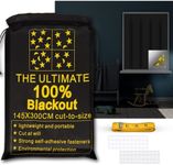 [2023 Upgraded] Portable Blackout Shades (118" x 57") Travel Window Blackout Curtains, 100% Blackout Material Temporary Blackout Blinds for Baby Nursery, Bedroom, Dorm Room, or Travel Use…
