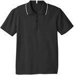 Men’s Open-Back Adaptive Polo Shirt with Zip, Black, Medium